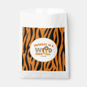 ZOO Animals Tiger Stripes WILD ONE 1st Birthday  Bedankzakje (Voorkant)