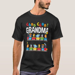 Zoo Animals Train Grandma Birthday Boy Girl Train T-shirt
