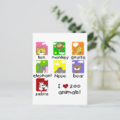 Zoo Animals Tshirts en Gifts Briefkaart (Staand voorkant)