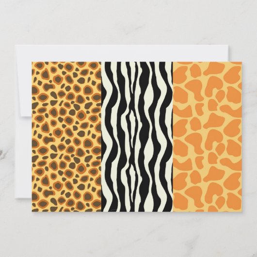 Zoo Animals - Wild Animals Verjaardag Uitnodiging (Achterkant)