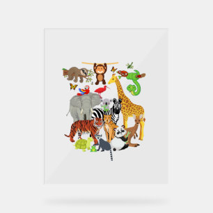 Zoo Animals Wildlife Birthday Party Zoo Day 26 Ani Acryl Bord