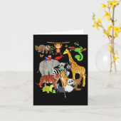 Zoo Animals Wildlife Birthday Party Zoo Day 26 Ani Kaart (Gele Bloem)