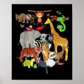 Zoo Animals Wildlife Birthday Party Zoo Day 26 Ani Poster (Voorkant)