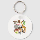 Zoo Animals Wildlife Birthday Party Zoo Day 26 Ani Sleutelhanger (Voorkant)
