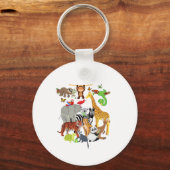 Zoo Animals Wildlife Birthday Party Zoo Day 26 Ani Sleutelhanger (Voorkant)