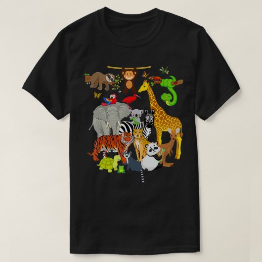 Zoo Animals Wildlife Birthday Party Zoo Day 26 Ani T-shirt (Design voorkant)