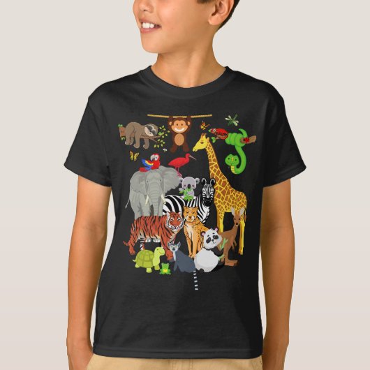 Zoo Animals Wildlife Birthday Party Zoo Day 26 Ani T-shirt (Voorkant)