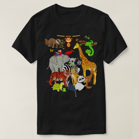 Zoo Animals Wildlife Birthday Party Zoo Day 26 Ani T-shirt (Design voorkant)