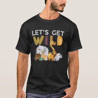 Zoo Animals Wildlife verjaardagsfeestje laten we w T-shirt