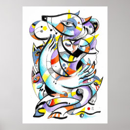 Zoo aquarellen poster