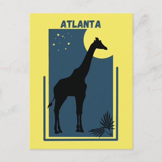 Zoo Atlanta Georgia  Giraffe Briefkaart (Voorkant)