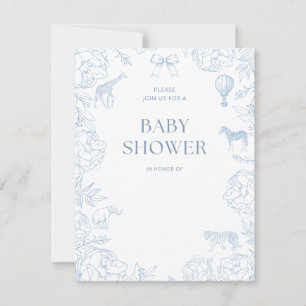 Zoo baby shower dieren uitnodiging jongen