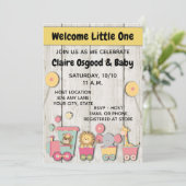 Zoo Baby shower Uitnodiging (Staand voorkant)