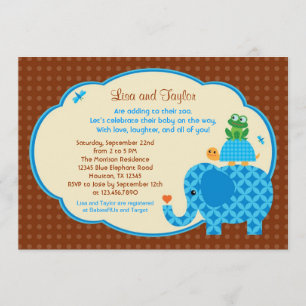 Zoo Baby Shower-uitnodiging Kaart