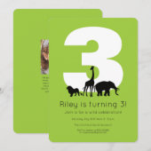 Zoo beest kalme groene foto kinderen verjaardag kaart (Voorkant / Achterkant)