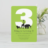 Zoo beest kalme groene foto kinderen verjaardag kaart (Staand voorkant)