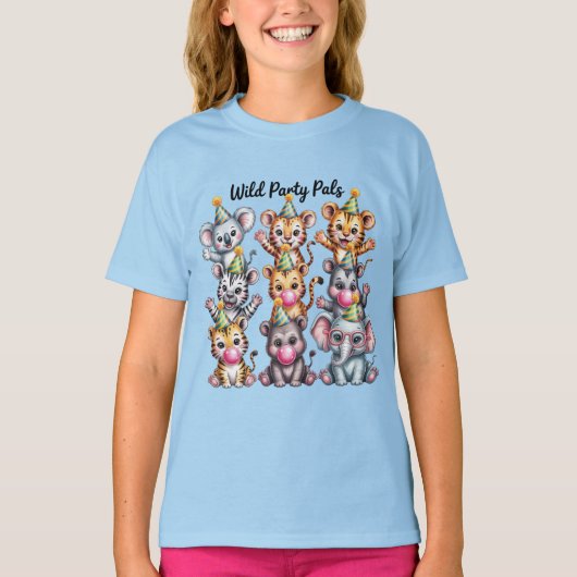 Zoo Birthday Party Animals, Fun Party Animal Squad T-shirt (Voorkant)