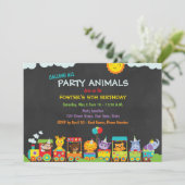 Zoo Birthday Uitnodiging (Staand voorkant)