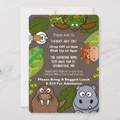 Zoo Child's Playdate Invitation Kaart (Achterkant)