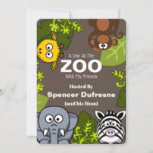 Zoo Child's Playdate Invitation Kaart (Voorkant)