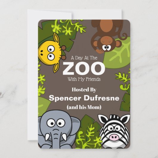 Zoo Child's Playdate Invitation Kaart (Voorkant)