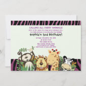ZOO CREW 5x7 Trendy Zebra Stripe Oerwoud Party Kaart (Voorkant)