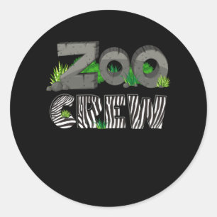 Zoo Crew Animal Print voor kinderen of volwassenen Ronde Sticker