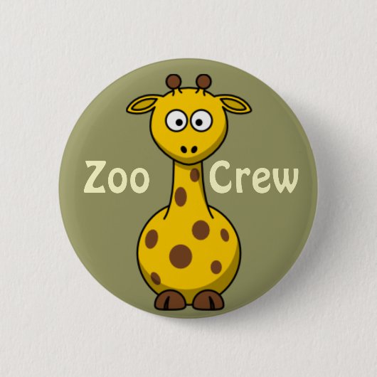 Zoo Crew-Giraffe Ronde Button 5,7 Cm (Voorkant)