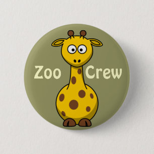 Zoo Crew-Giraffe Ronde Button 5,7 Cm