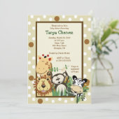 ZOO CREW Oerwoud Safari Baby shower 5x7 Kaart (Staand voorkant)