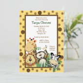 ZOO CREW Oerwoud Safari Baby shower 5x7 Kaart (Staand voorkant)