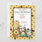 ZOO CREW Oerwoud Safari BIRTHDAY INVITE 5x7 Kaart (Voorkant)