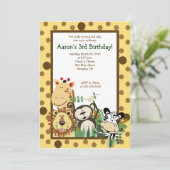 ZOO CREW Oerwoud Safari BIRTHDAY INVITE 5x7 Kaart (Staand voorkant)