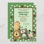 ZOO CREW Oerwoud Safari BIRTHDAY INVITE 5x7 Kaart (Voorkant / Achterkant)