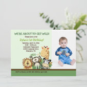 Zoo Crew Oerwoud Safari *PHOTO* Birthday 5x7 Kaart (Staand voorkant)