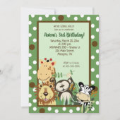 Zoo Crew Oerwouden Birthday Invitation Kaart (Voorkant)