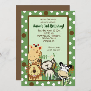 Zoo Crew Oerwouden Birthday Invitation Kaart