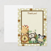 ZOO CREW Tan Animals Flat Dank u wel Notitiekaartje (Voorkant / Achterkant)