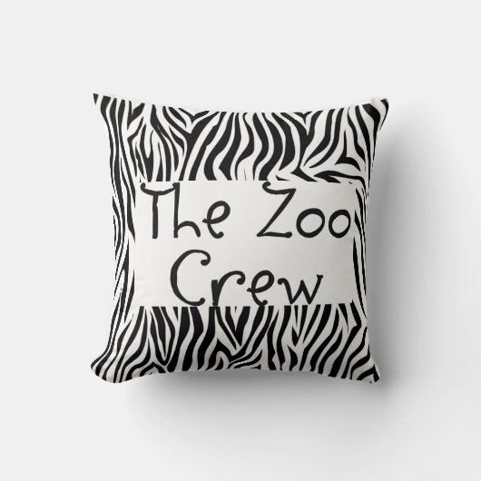 Zoo Crew Zebra Print Design Sierkussen (Voorkant)