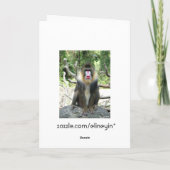 Zoo dierbaviaanse gefeliciteerde verjaardagskaart kaart (Achterkant)