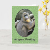 Zoo dierbaviaanse gefeliciteerde verjaardagskaart kaart (Gele Bloem)