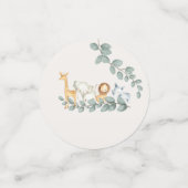 Zoo Dieren Baby shower Elephant Lion Rhino Confetti (Kleine voorkant)