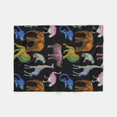 Zoo Dieren Levendige kleuren Pop Art Dierenvriende Fleece Deken (Voorkant (Horizontaal))