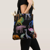 Zoo Dieren Levendige kleuren Pop Art Dierenvriende Tote Bag (Dichtbij)