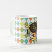 Zoo Dieren op kleurrijke Argyle Koffiemok (Voorkant links)