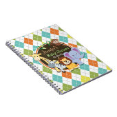 Zoo Dieren op kleurrijke Argyle Notitieboek (Rechterzijde)