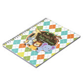 Zoo Dieren op kleurrijke Argyle Notitieboek (Linkerzijde)