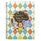 Zoo Dieren op kleurrijke Argyle Notitieboek (Voorkant)