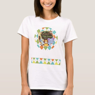 Zoo Dieren op kleurrijke Argyle T-shirt