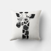 Zoo Dieren Zwarte en Witte Giraffe Sierkussen (Achterkant)